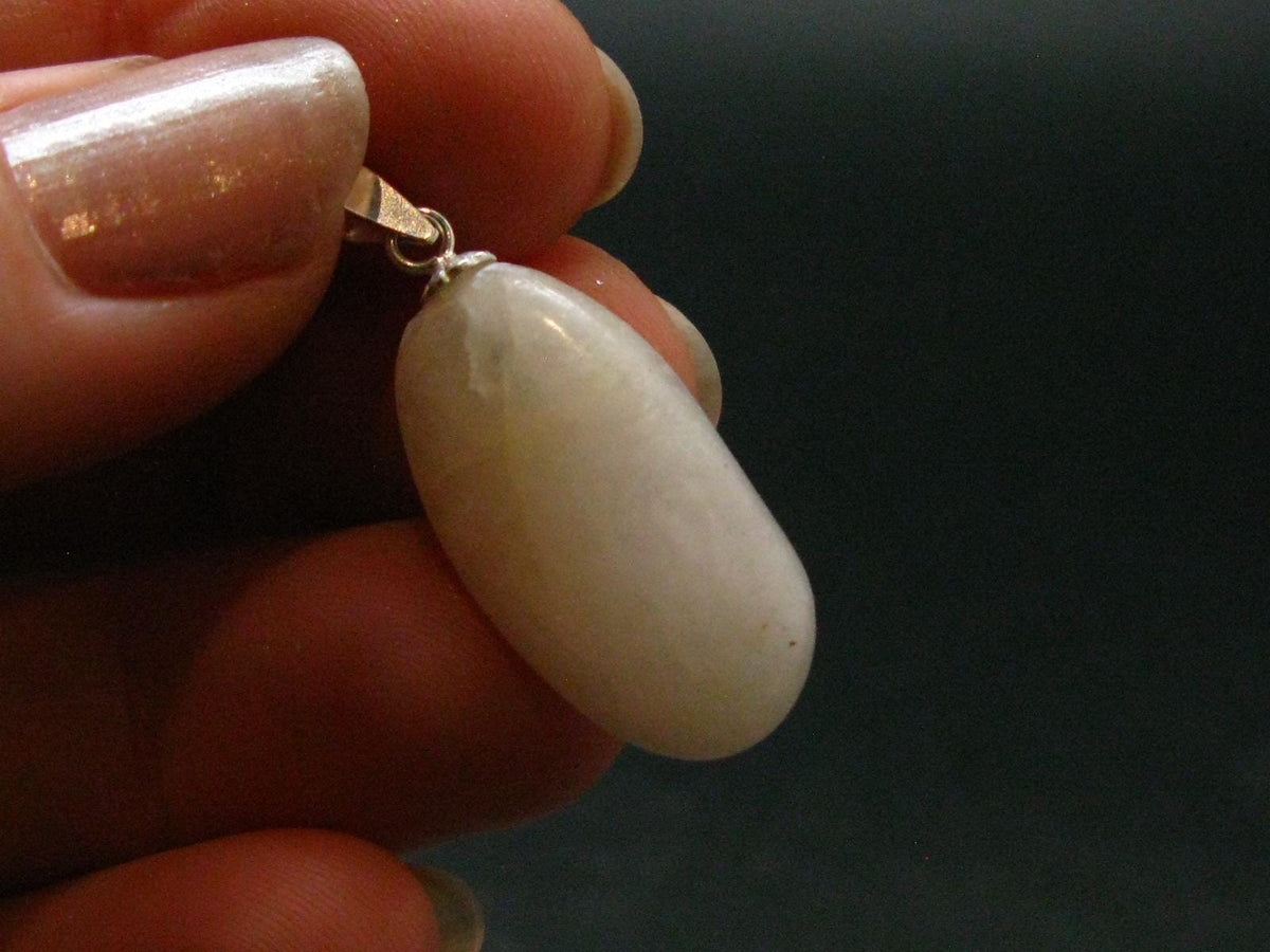 Very Rare White Cryolite 925 Silver Pendant from Greenland - 1.2" - 3.25 Grams