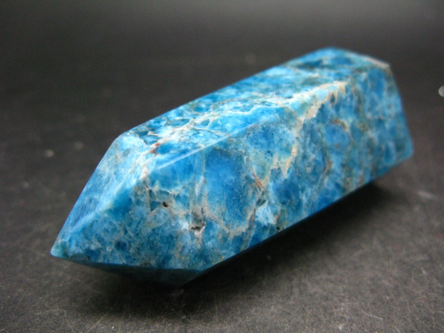 Large Neon Blue Apatite Obelisk from Madagascar - 86.8 Grams - 2.5"