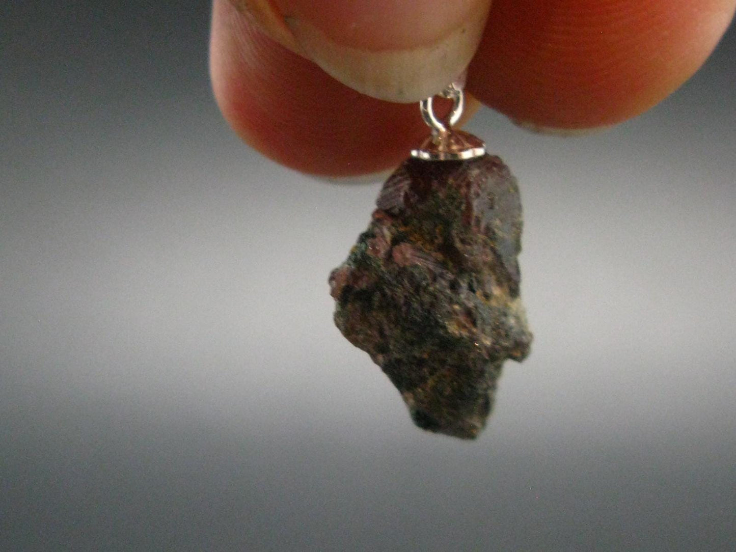 Ruby Crystal Silver Pendant from Winza Tanzania - 0.8" - 1.76 Grams
