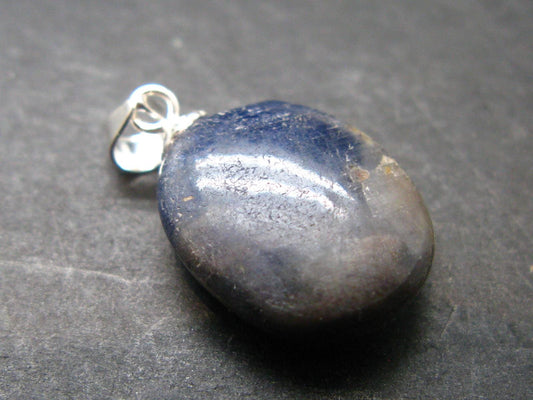 Gem Blue Sapphire Corundum Crystal Silver Pendant From Sri Lanka - 16.5 Carats