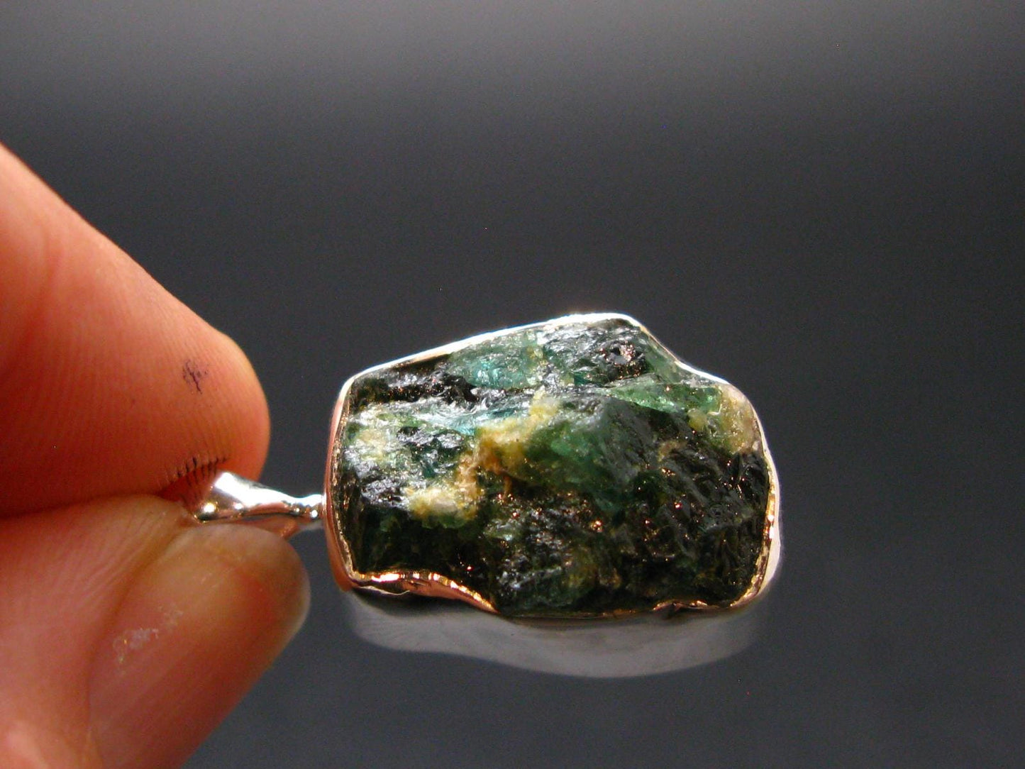 Blue Lazulite Silver Pendant From Pakistan - 1.0" - 5.39 Grams