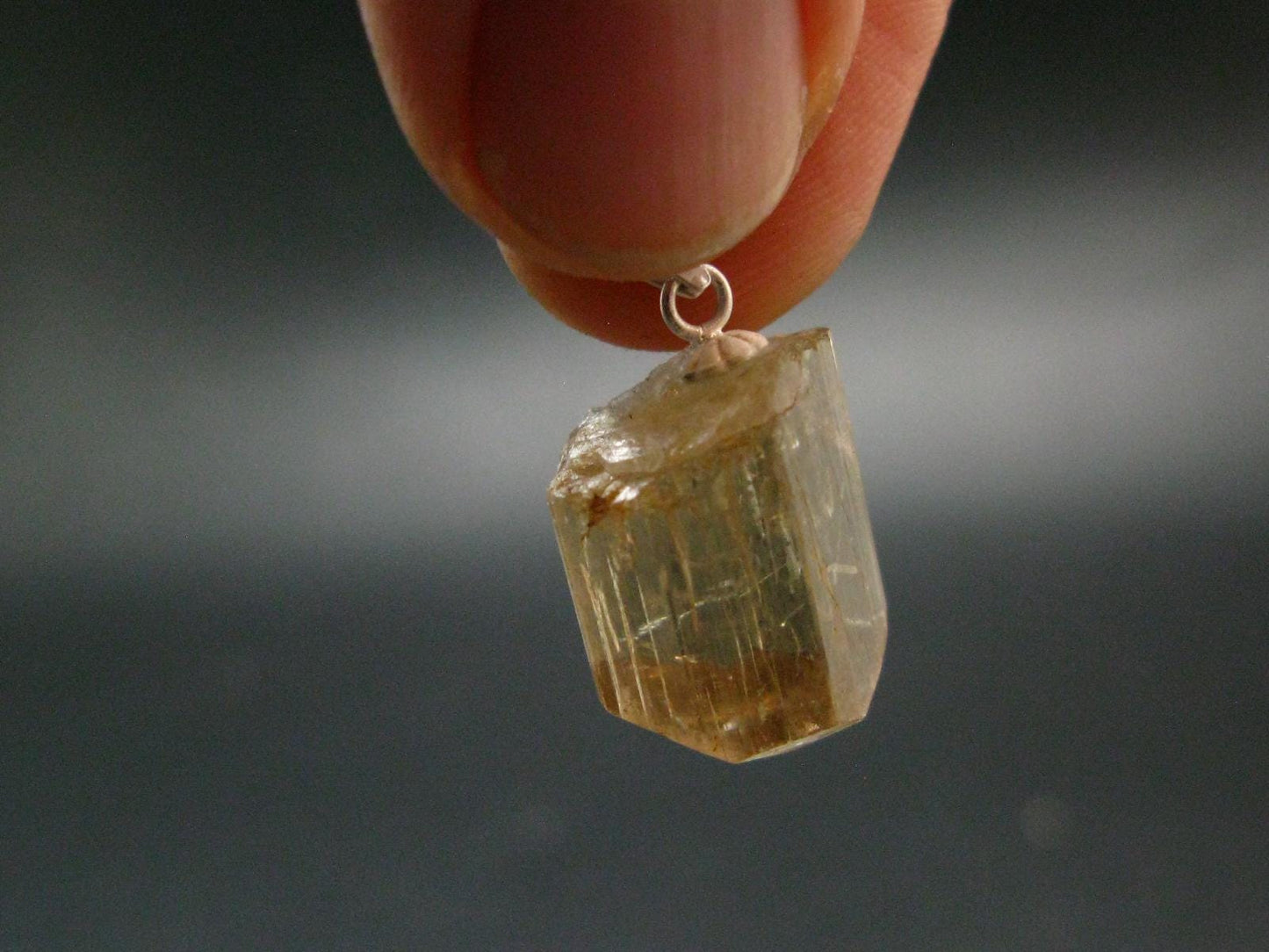 Golden Scapolite Silver Pendant From Tanzania - 0.9" - 3.42 Grams