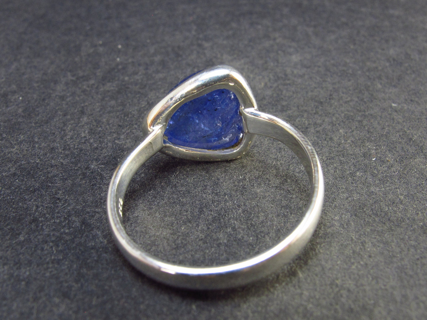 Gem Terminated Blue Tanzanite Silver Ring from Tanzania - 4.40 Grams - Size 9.75