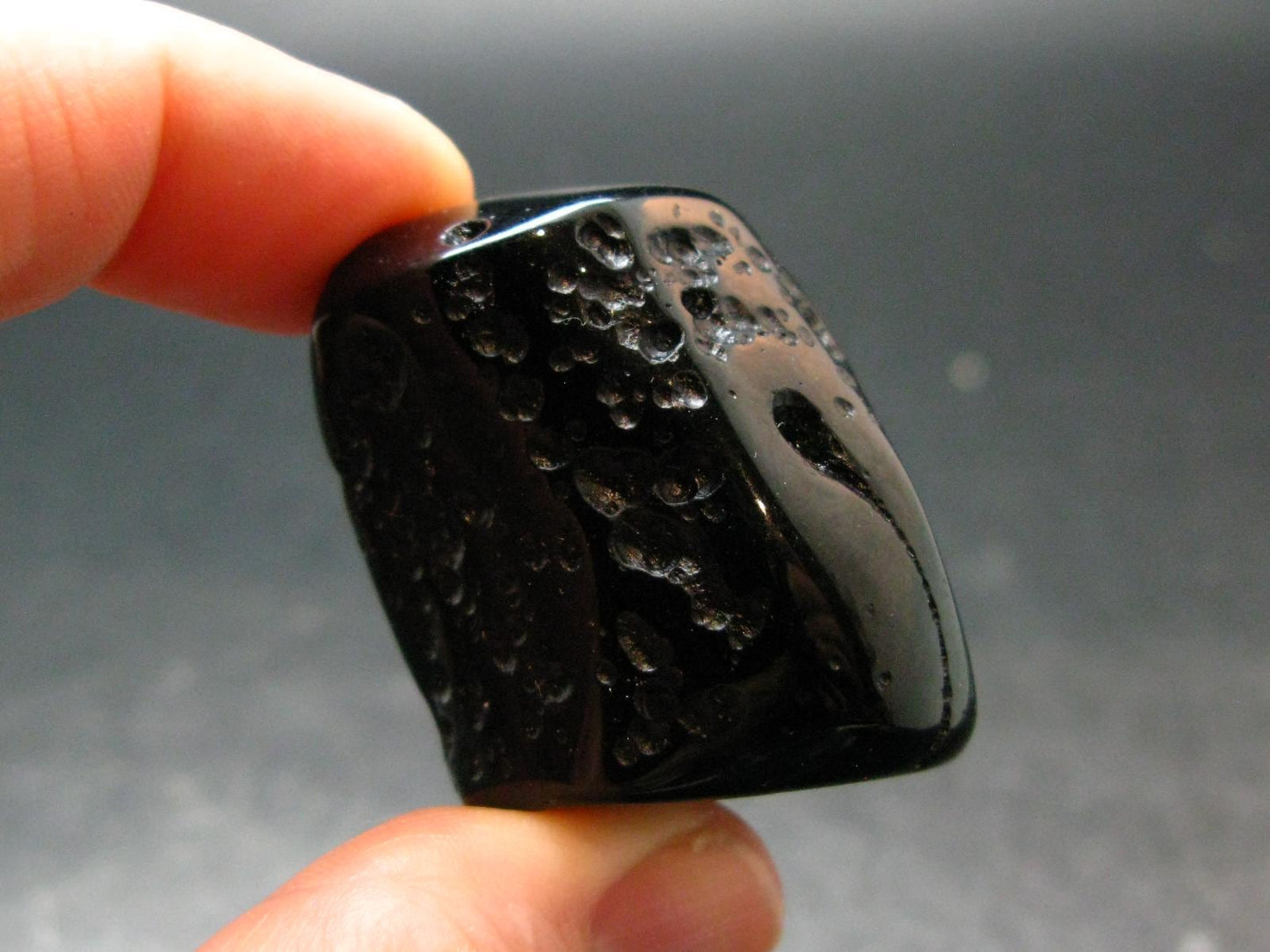 Rare Large Black Tibetan Tektite Tumbled Stone from Tibet - 1.4" - 34.46 Grams