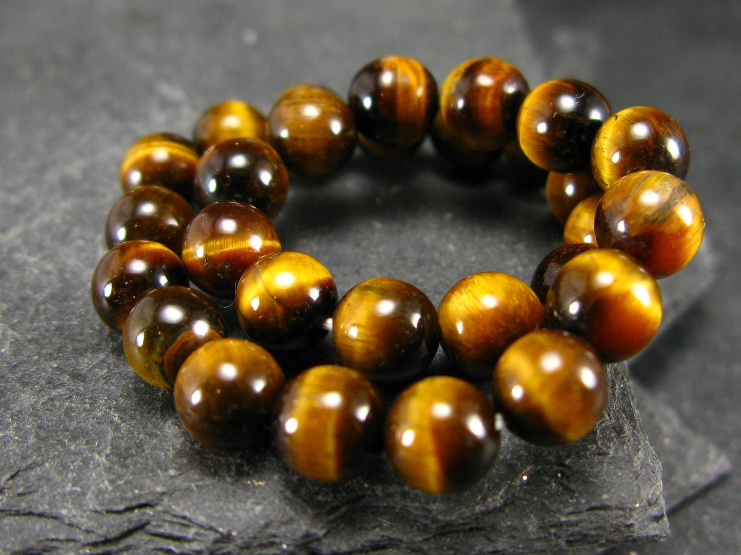 Tiger Eye Genuine Bracelet ~ 7 Inches ~ 6mm Round Beads