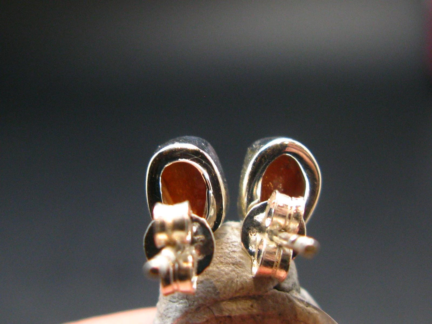 Zincite Zinkite Stud Earrings Sterling Silver From Poland - 1.65 Grams