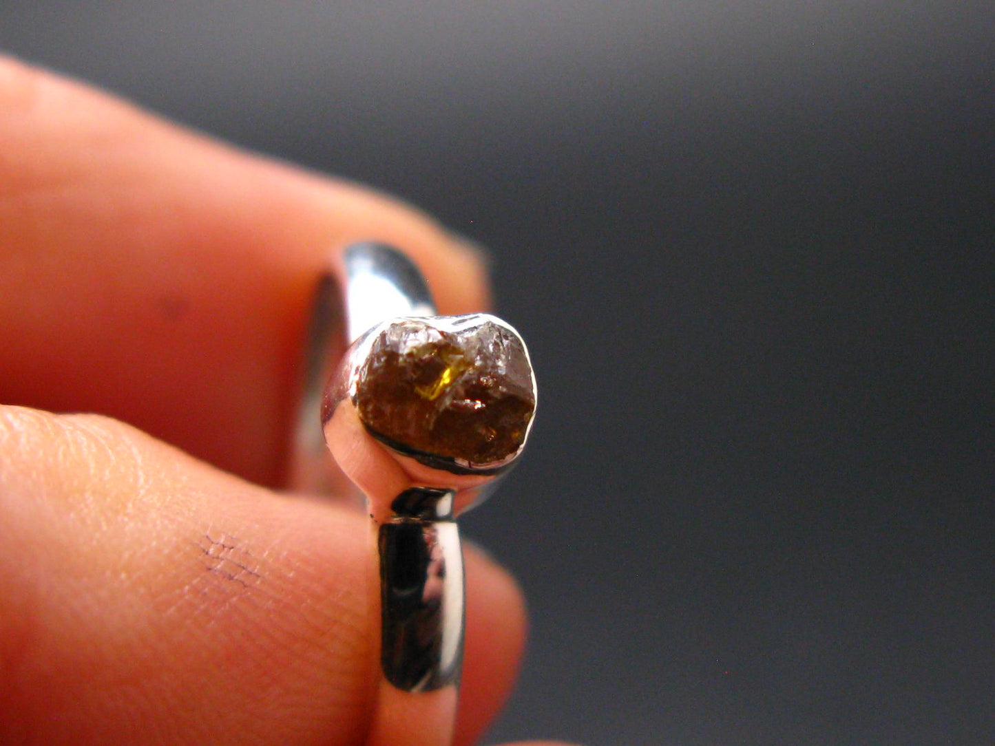 Fire Red Zincite Zinkite 925 Silver Ring from Poland - Size 6 - 1.61 Grams