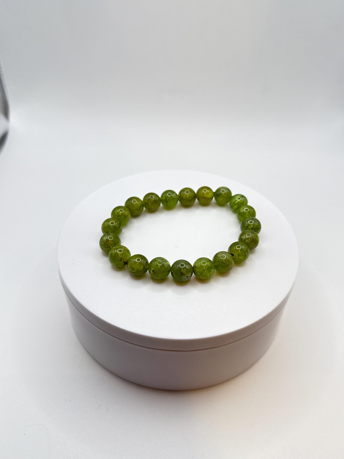 Natural Peridot Beaded Bracelet | August Birthstone, Healing Crystals