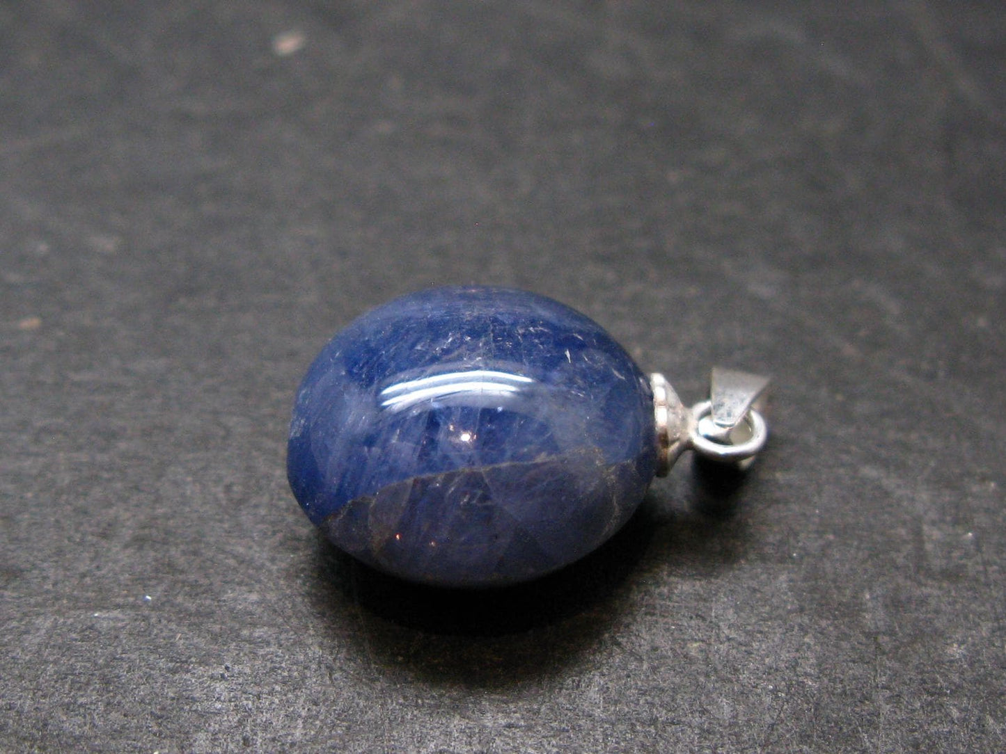 Gem Blue Sapphire Corundum Crystal Silver Pendant From Sri Lanka - 15.90 Carats