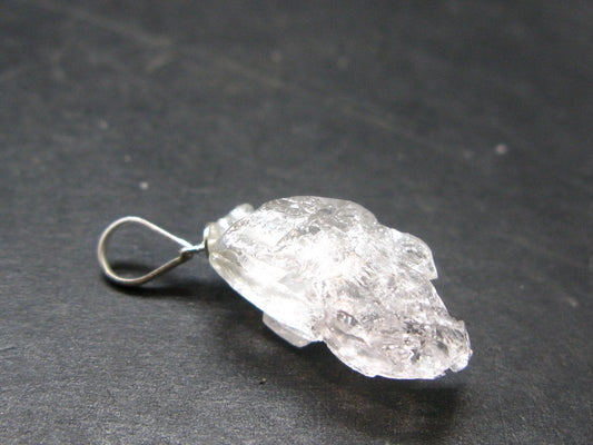 Goshenite Beryl Crystal 925 Silver Pendant From Brazil - 1.1" - 2.48 Grams