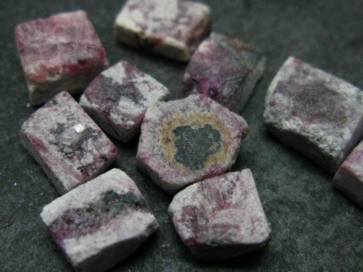 Nice Lot of 10 Polished Bixbite Red Emerald Beryl Crystals From Utah USA - 15.49 Carats