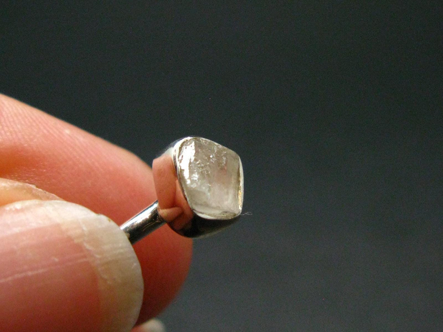 Phenakite Phenacite Crystal Silver Ring From Nigeria - Size 7 - 1.80 Grams