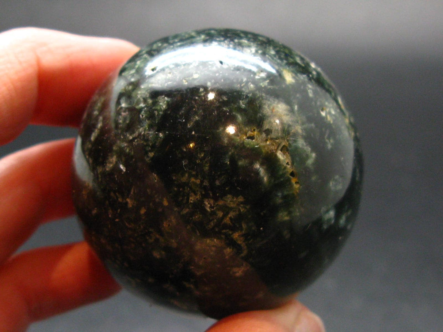 Nice Polished Seraphinite Clinochlore Sphere From Russia - 1.7"