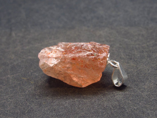 Romancing the Sunstone!! Raw Sunstone Silver Pendant From Tanzania - 1.0"