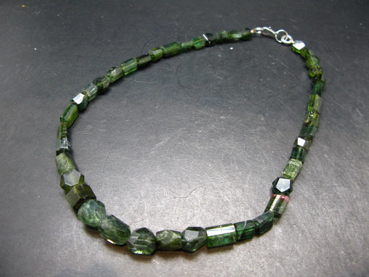 Gem Green Tourmaline Necklace from Brazil - 17"