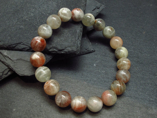 Sunstone Genuine Bracelet ~ 7 Inches ~ 10mm Round Beads