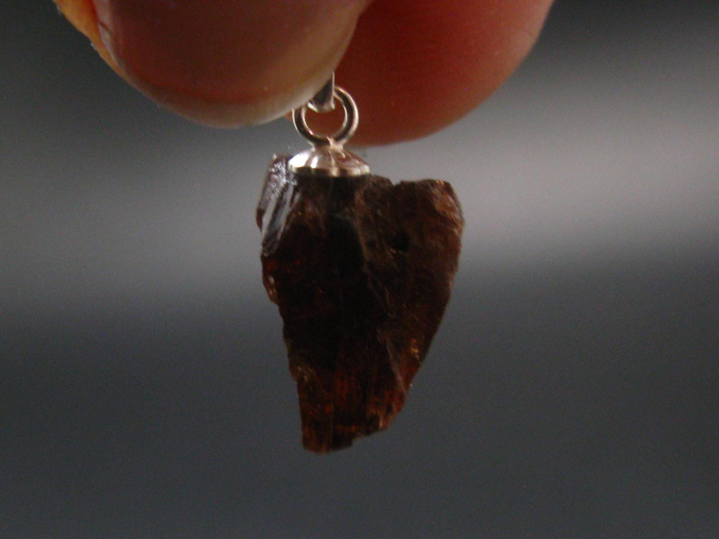 Rare Zircon Crystal Silver Pendant From Tanzania - 0.7" - 2.6 Grams