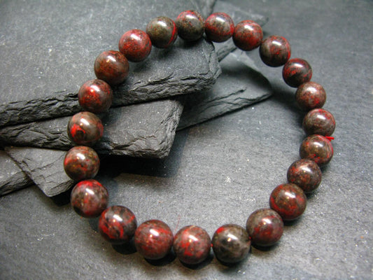 Cinnabar Genuine Bracelet ~ 7 Inches ~ 10mm Round Beads