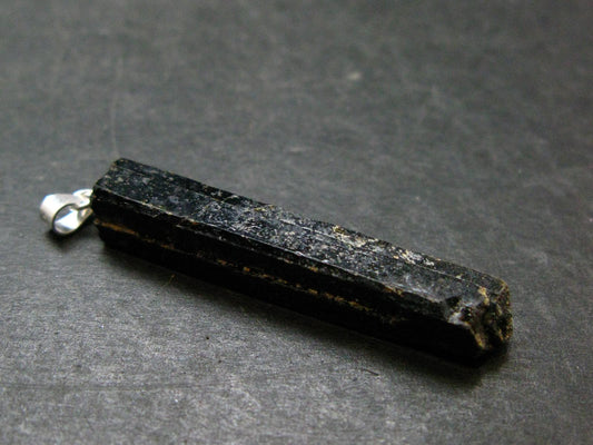 Aegirine Crystal Silver Pendant From Malawi - 1.8" - 4.38 Grams