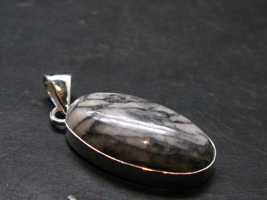 Pinolite Silver Plated Pendant from Austria - 1.5" - 5.89 Grams