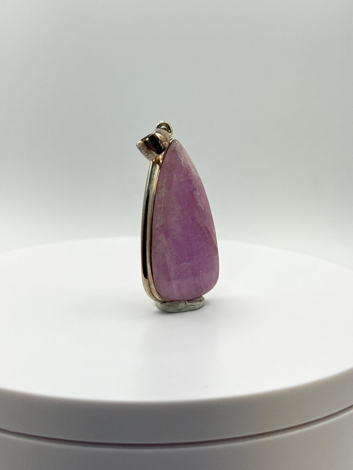 Natural Kunzite Pendant | Sterling Silver Jewelry | Light Purple Crystal | Heart Chakra Stone | Calming Gemstone