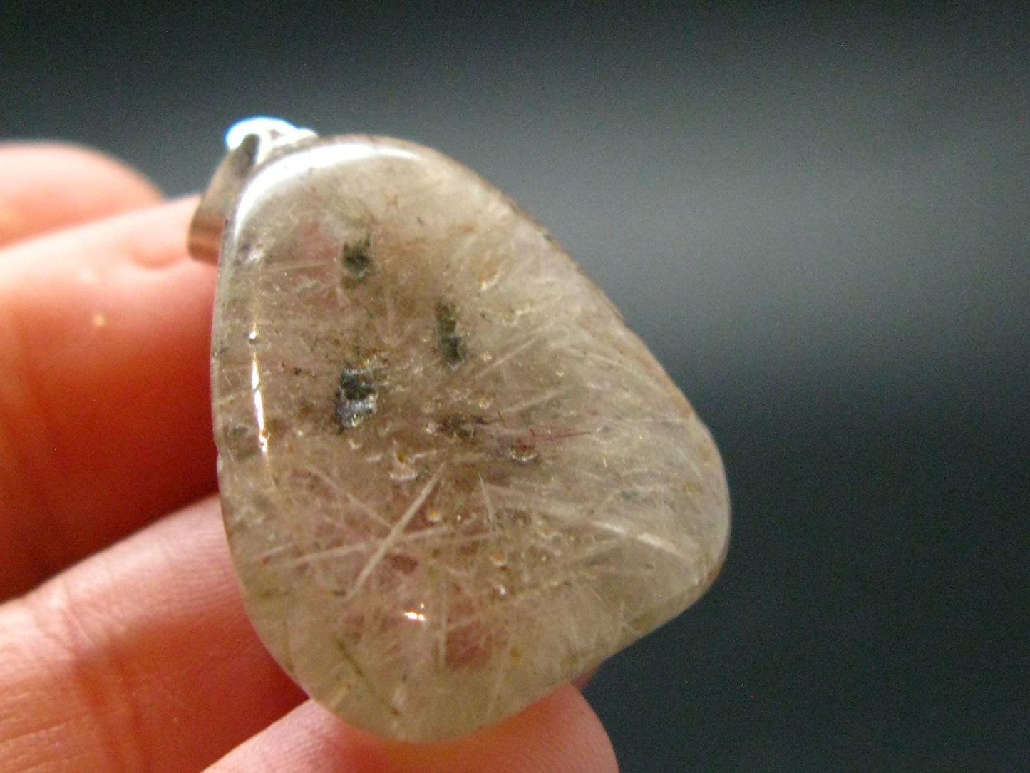 Rare Witches Finger Quartz Crystal Silver Pendant From Zambia - 1.2" - 5.61 Grams