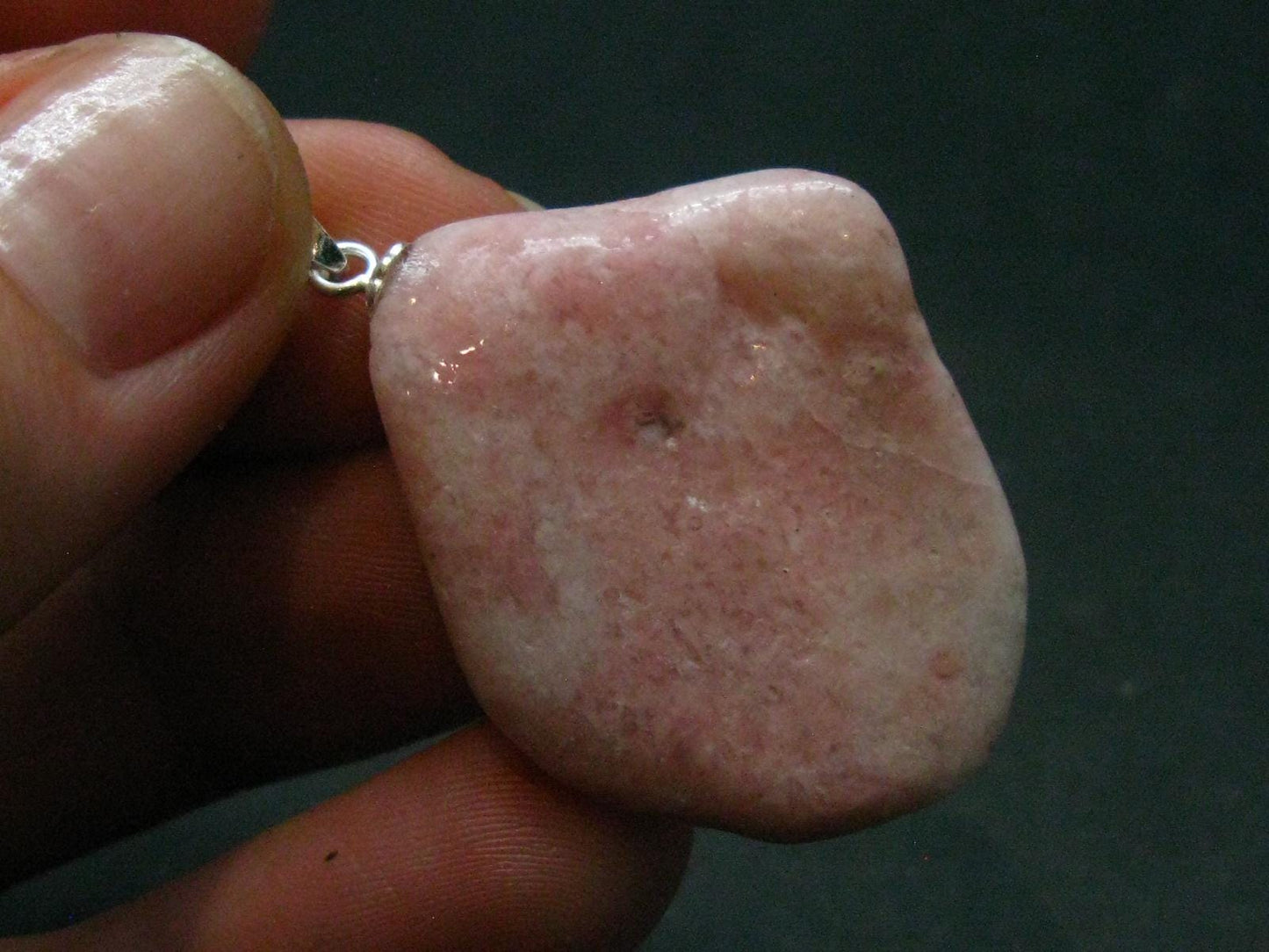 Pink Petalite Silver Pendant from Canada - 1.4" - 5.30 Grams