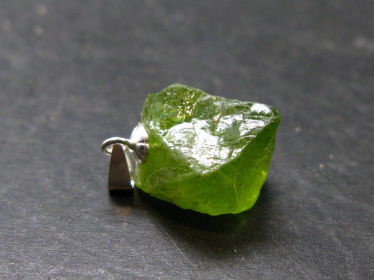 Peridot Olivine Pendant in SS From Arizona - 0.8" - 2.88 Grams