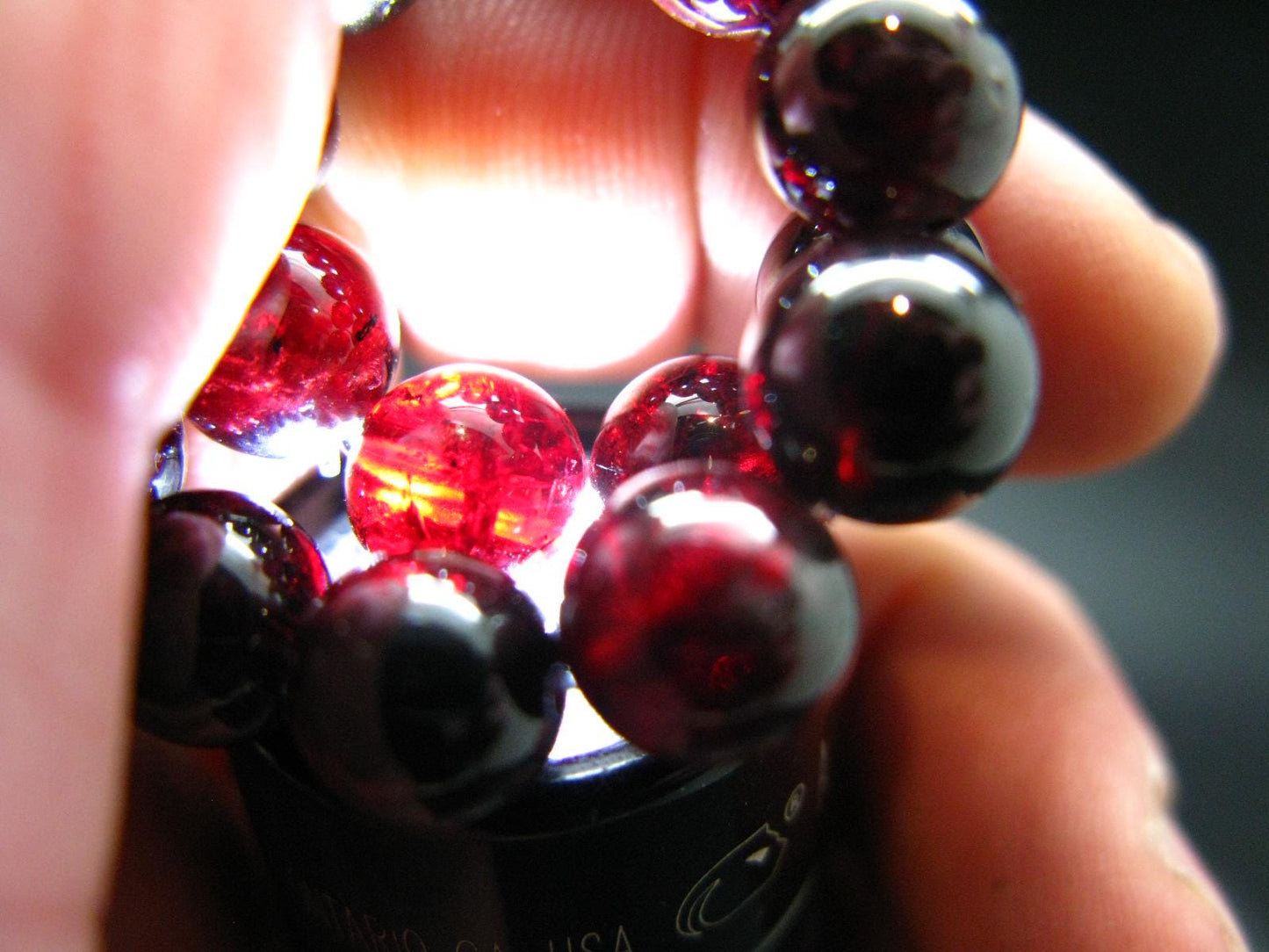 Gem Garnet Almandine Genuine Bracelet ~ 7 Inches ~ 8mm Round Beads