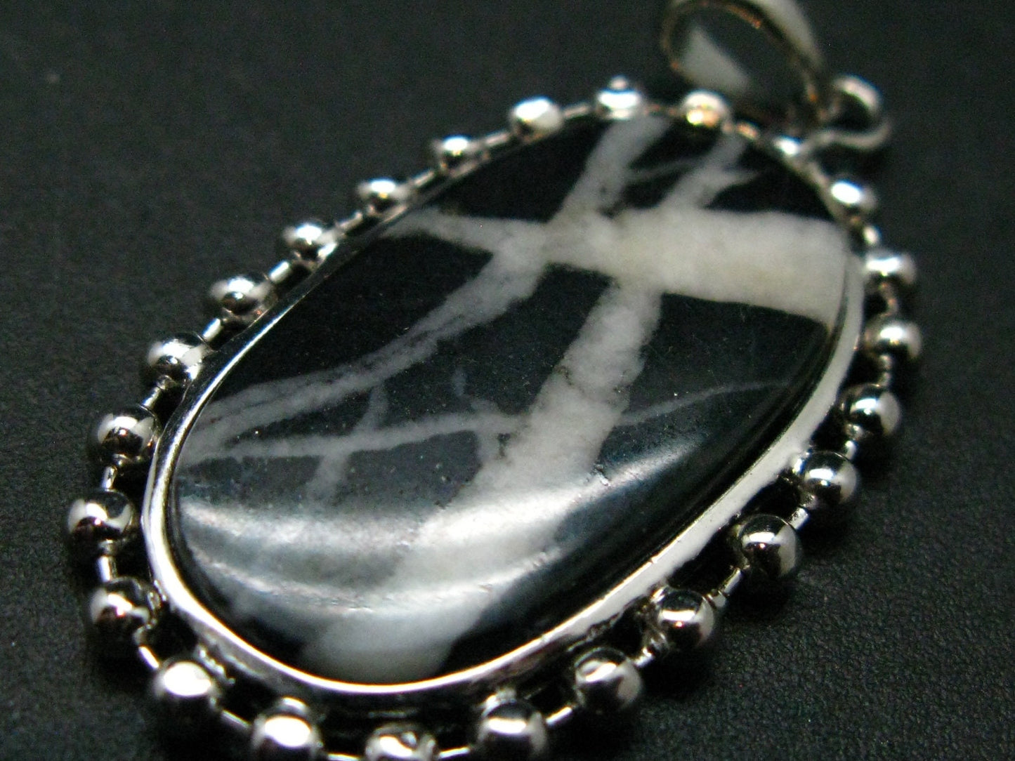 Rare White Buffalo Turquoise Silver Pendant - 1.6" - 4.73 Grams