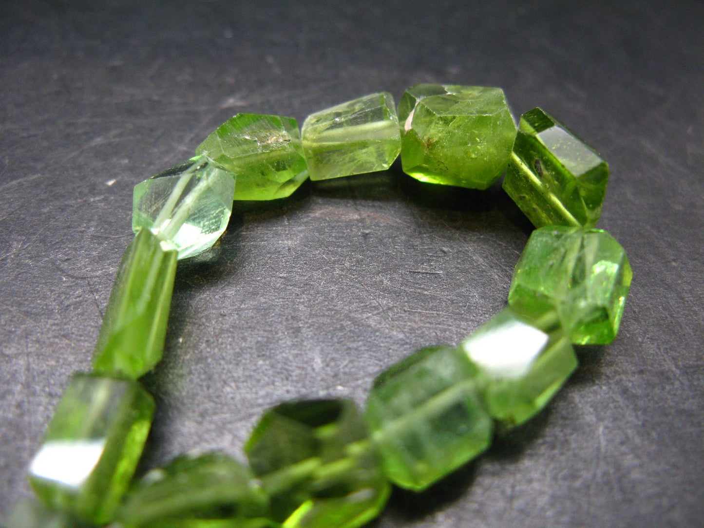 Peridot Genuine Bracelet ~ 8 Inches ~ 8mm Facetted Beads