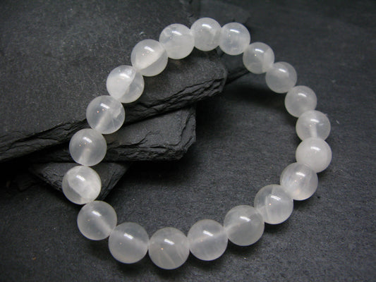 White Calcite Genuine Bracelet ~ 7 Inches ~ 10mm Round Beads