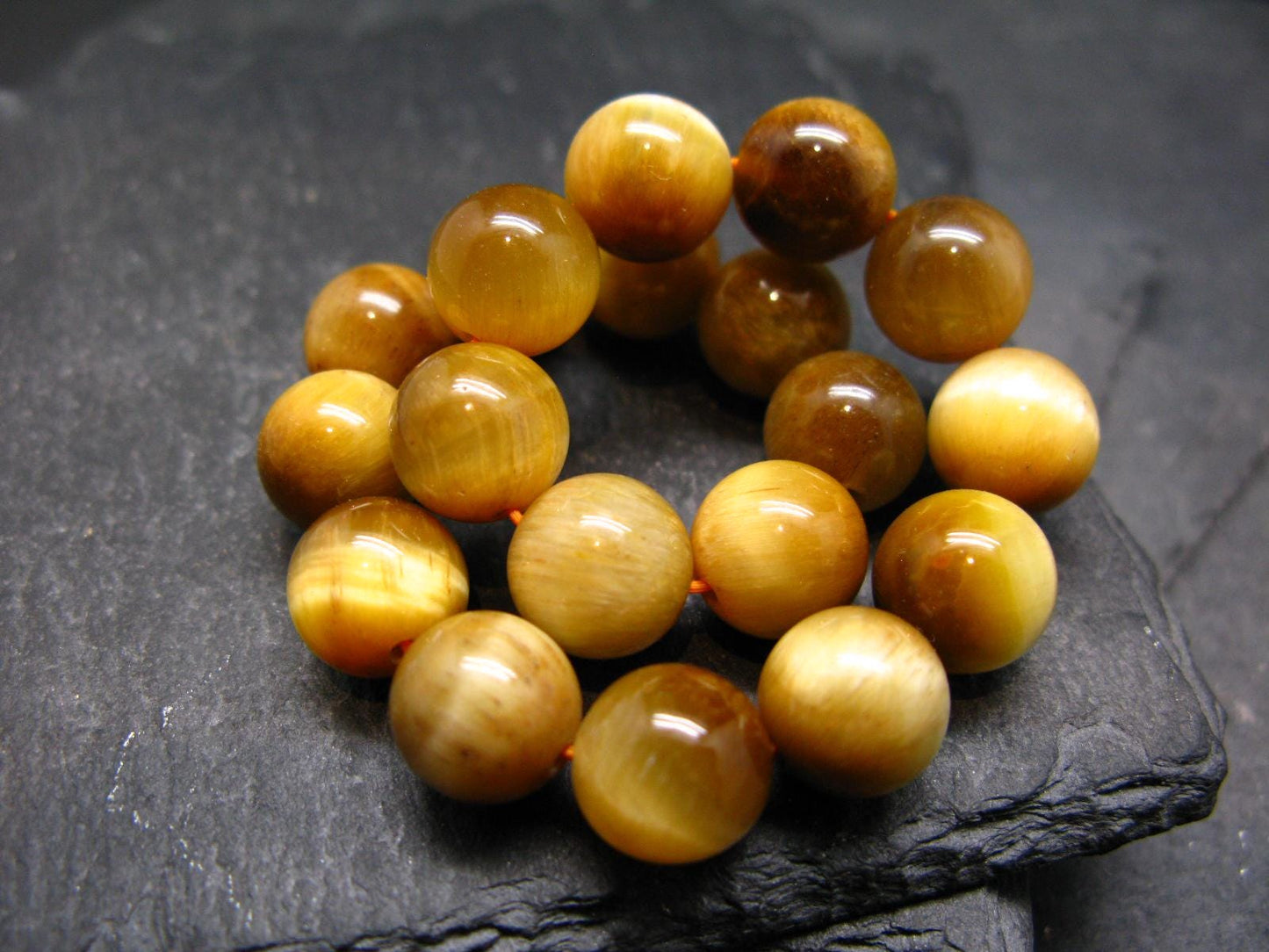 Golden Tiger Eye Genuine Bracelet ~ 7 Inches ~ 10mm Round Beads
