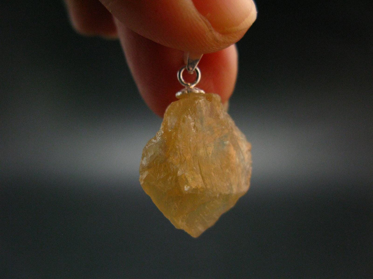 Scheelite Crystal Silver Pendant From China - 1.0" 6.60 Grams