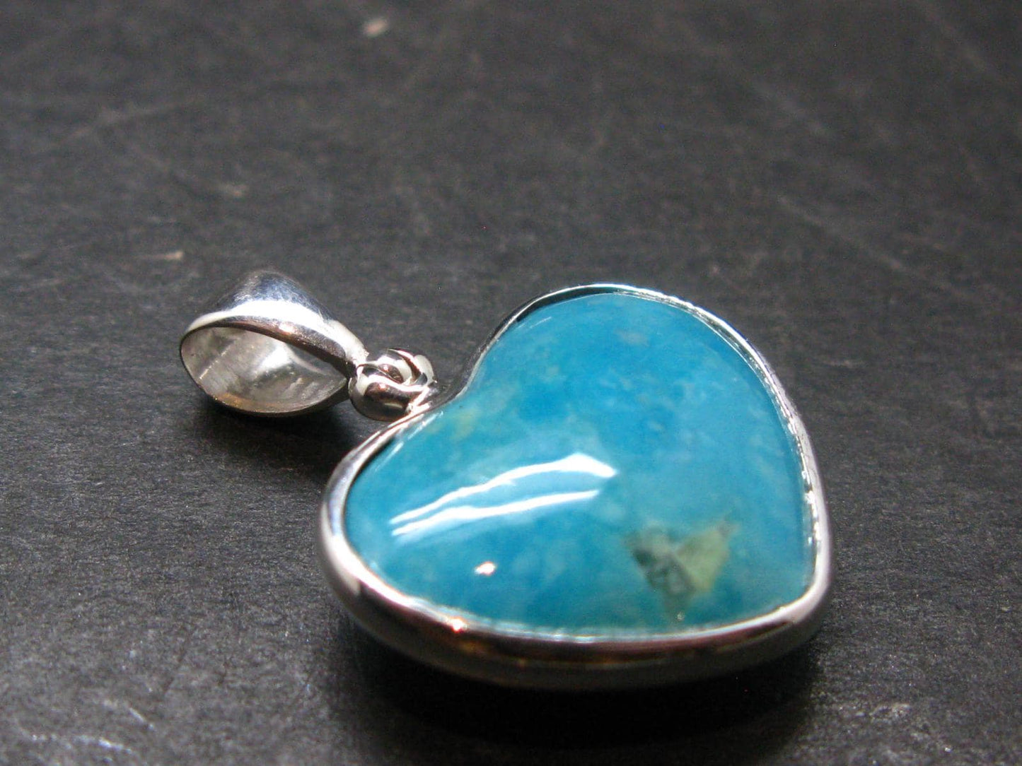 Turquoise Silver Pendant - 1.1" - 4.75 Grams