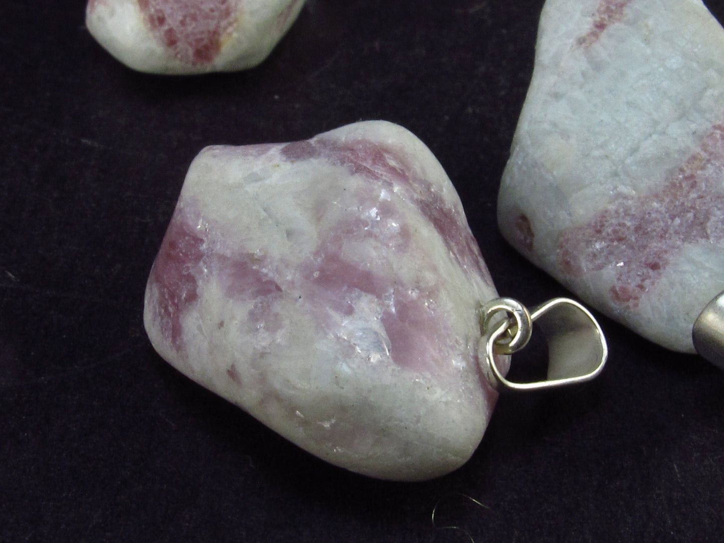 Set of 3 Natural Pink Tourmaline Rubellite Quartz Pendant From Brazil