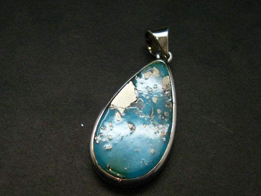 Turquoise Silver Pendant - 1.6" - 6.07 Grams