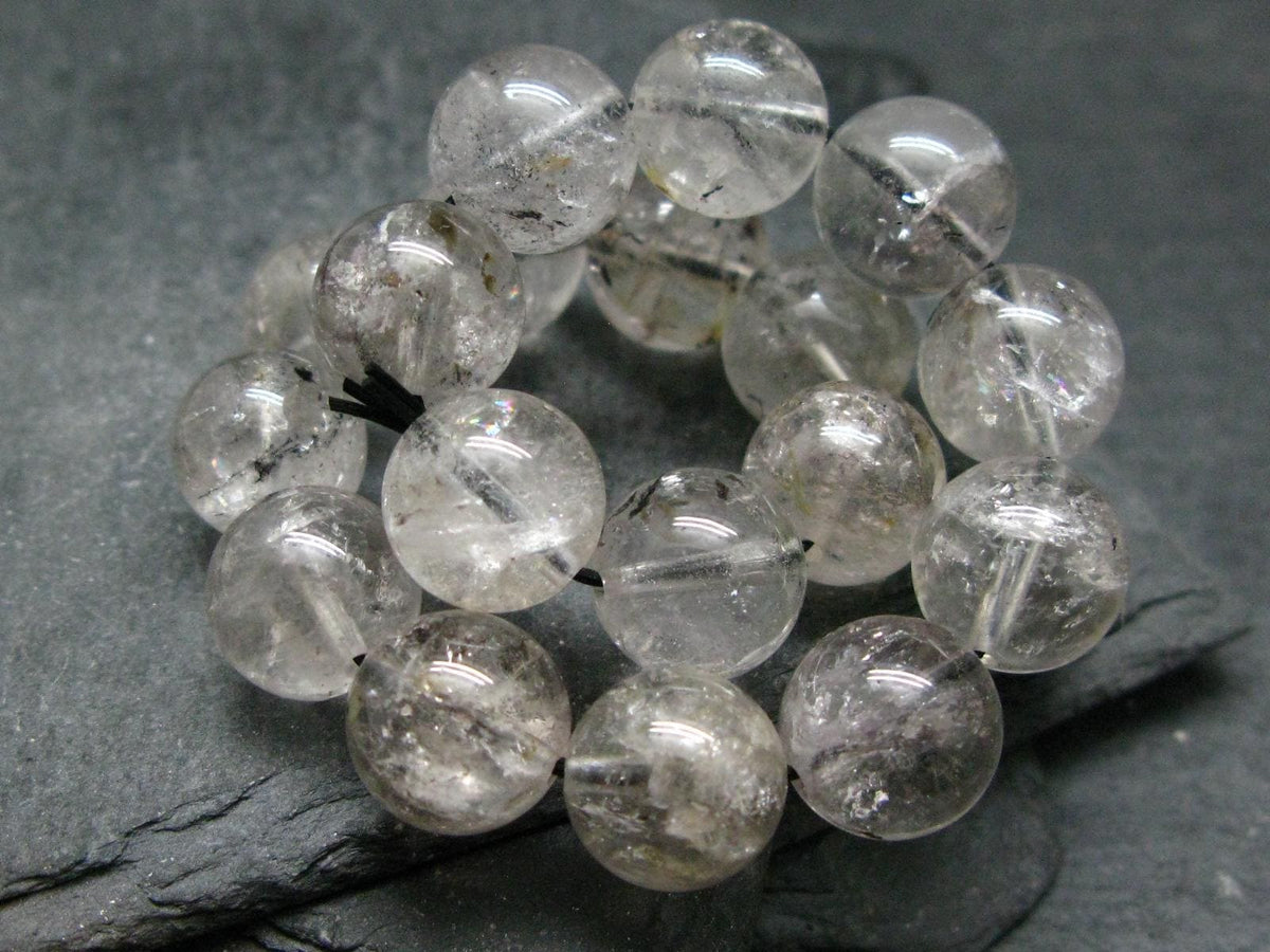 Herkimer Diamond Genuine Bracelet ~ 7 Inches ~ 11 mm Round Beads