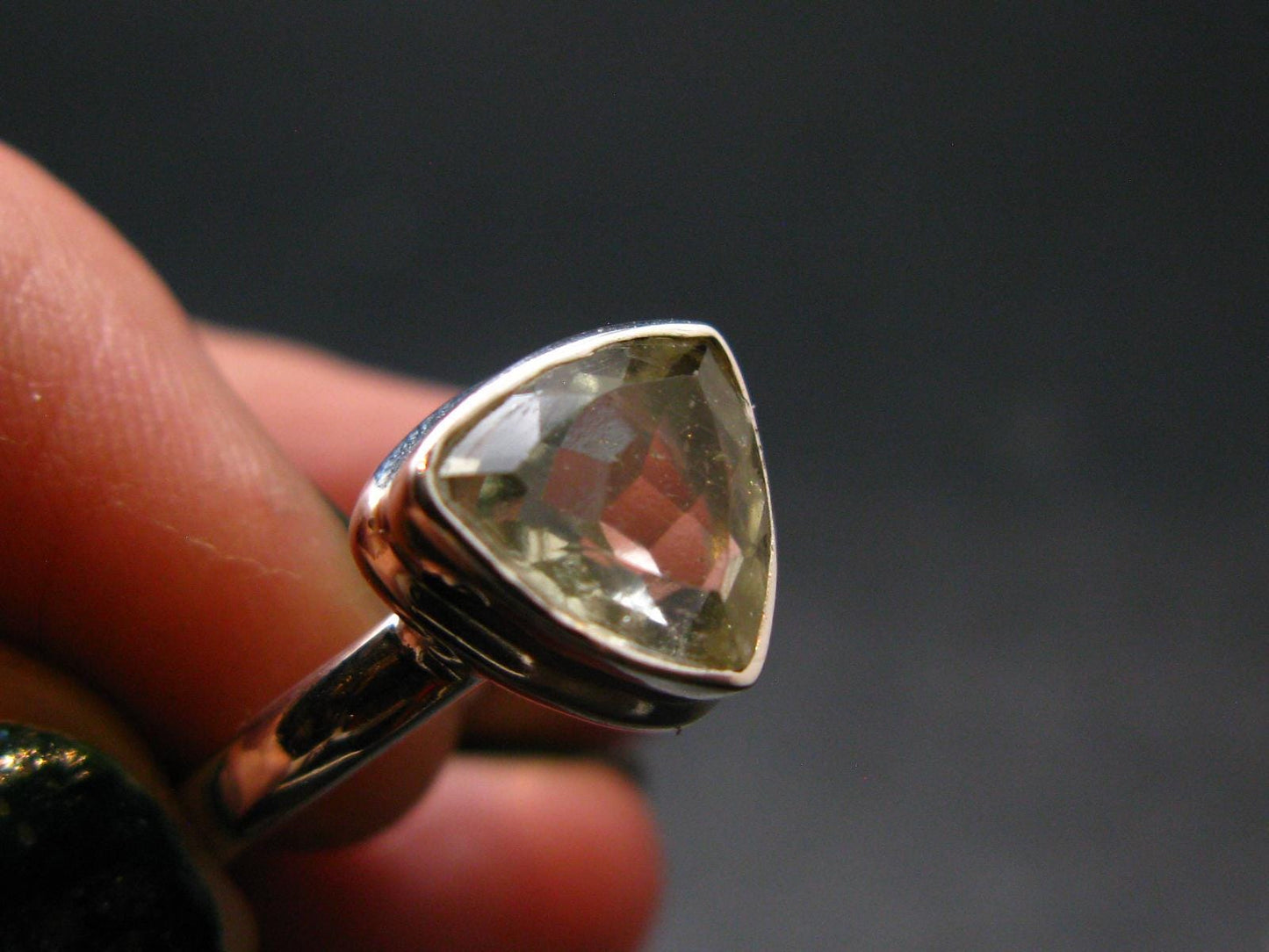Libyan Desert Glass Tektite Sterling Silver Ring from Libya - Size 7 - 3.01 Grams