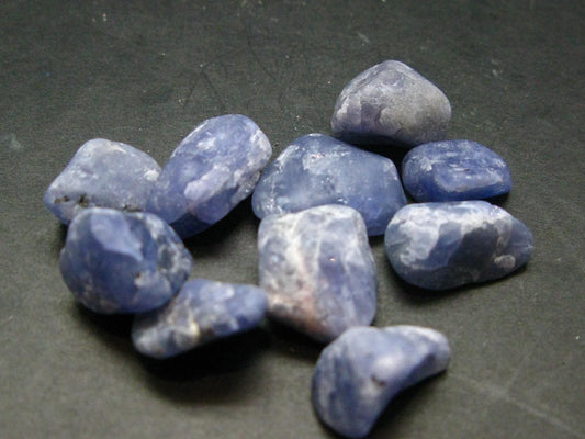 Lot of 10 Gem Tanzanite Zoisite Tumbled Pieces From Tanzania - 24.67 Grams
