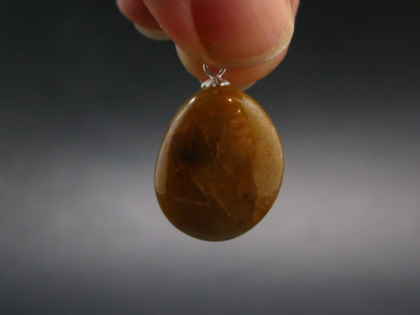 Yellow Sapphire Corundum Polished Crystal Silver Pendant From Sri Lanka - 1.0" - 32.40 Carats