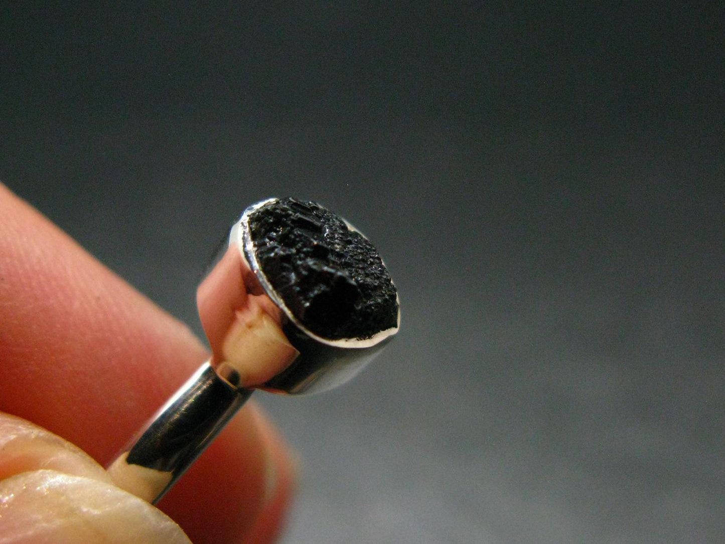 Terminated Brookite Crystal Silver Ring From Arkansas - Size 8 - 2.08 Grams