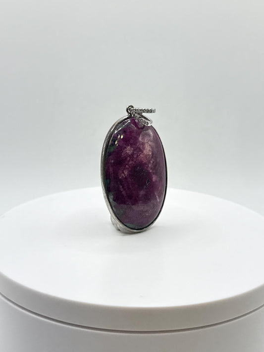 Faceted Ruby Sterling Silver Pendant | July Birthstone