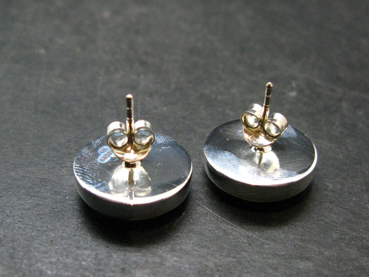 Nice Raw Natural Turquoise Sterling Silver Stud Earrings from Mexico - 7.97 Grams