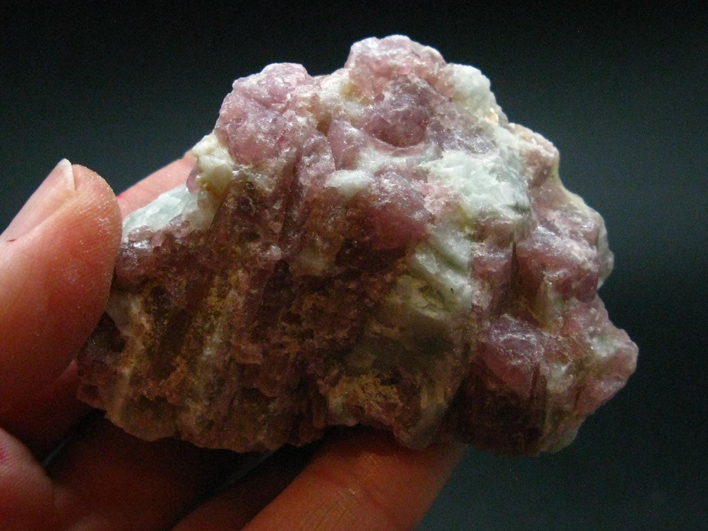 Pink Tourmaline In Quartz Cluster From Brazil - 2.4"