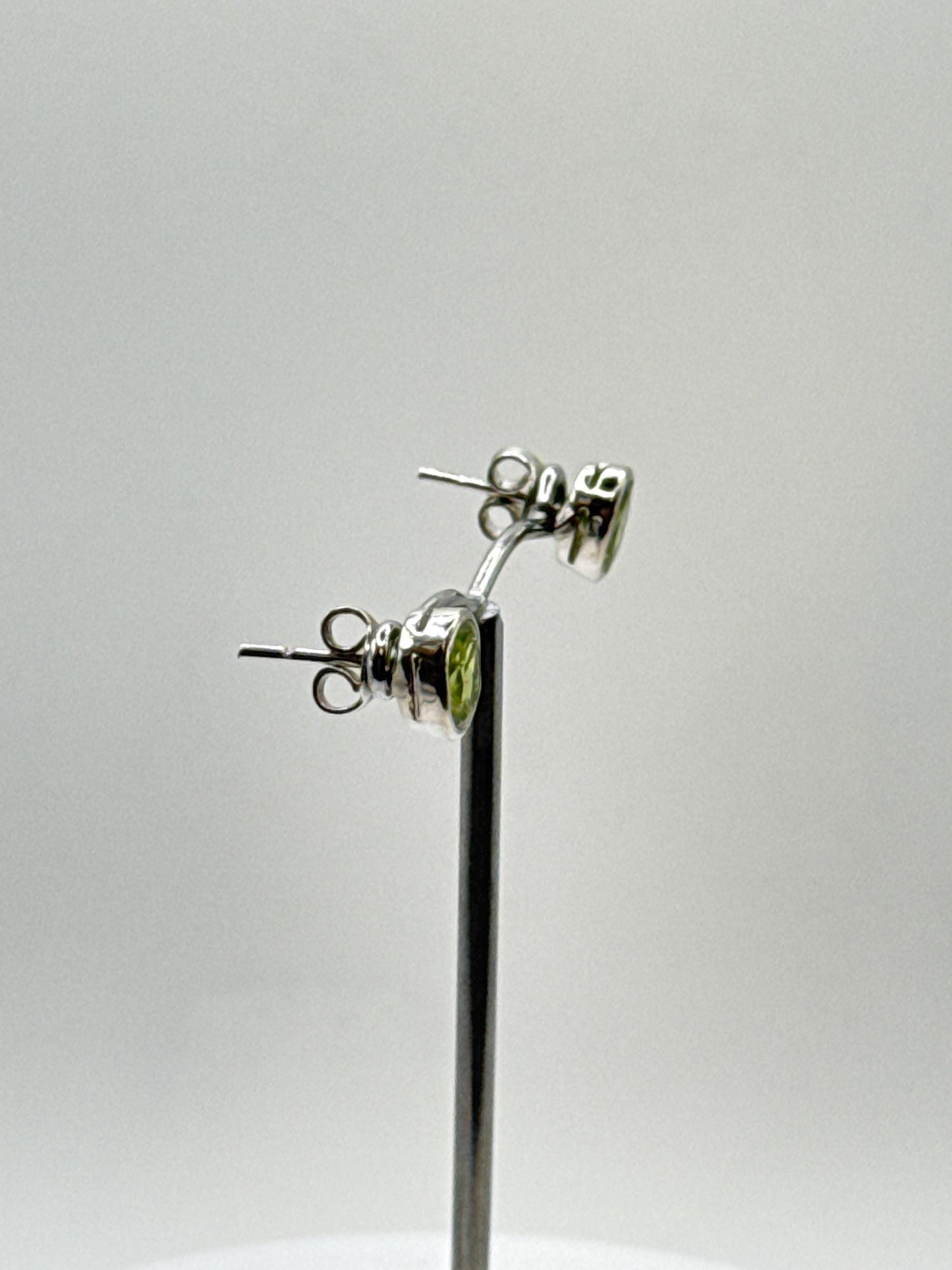 Peridot Sterling Silver Stud Earrings | August Birthstone
