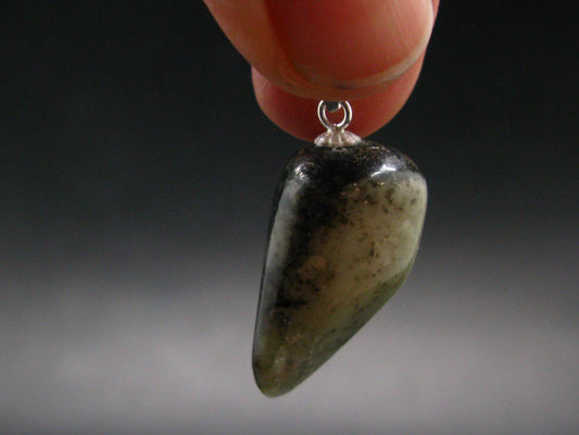 Phenakite Phenacite Tumbled Silver Pendant from Russia - 1.2" - 5.35 Grams