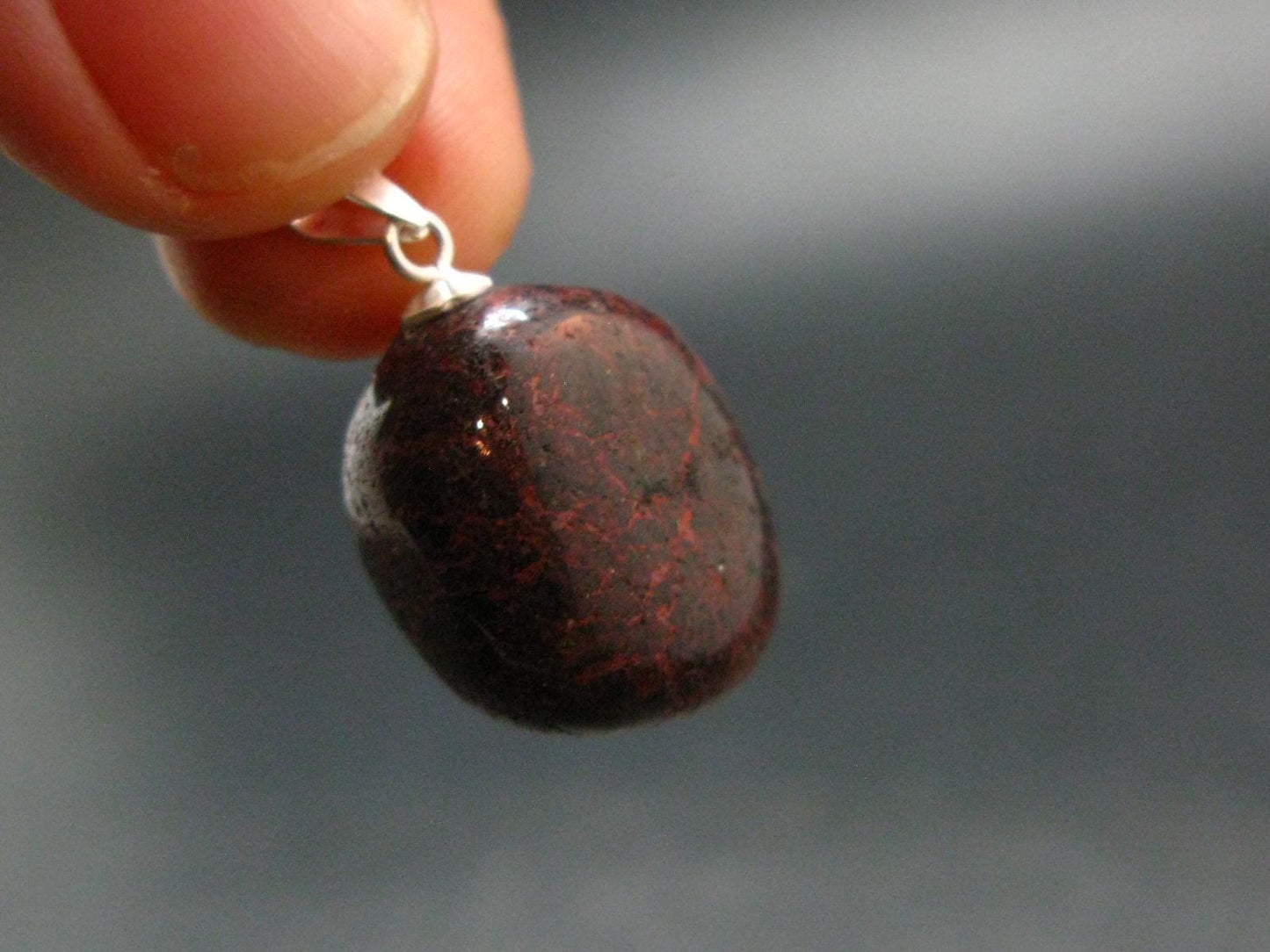 Red Cinnabar Cinabar Tumbled Pendant From Spain - 7.29 Grams - 1.0"