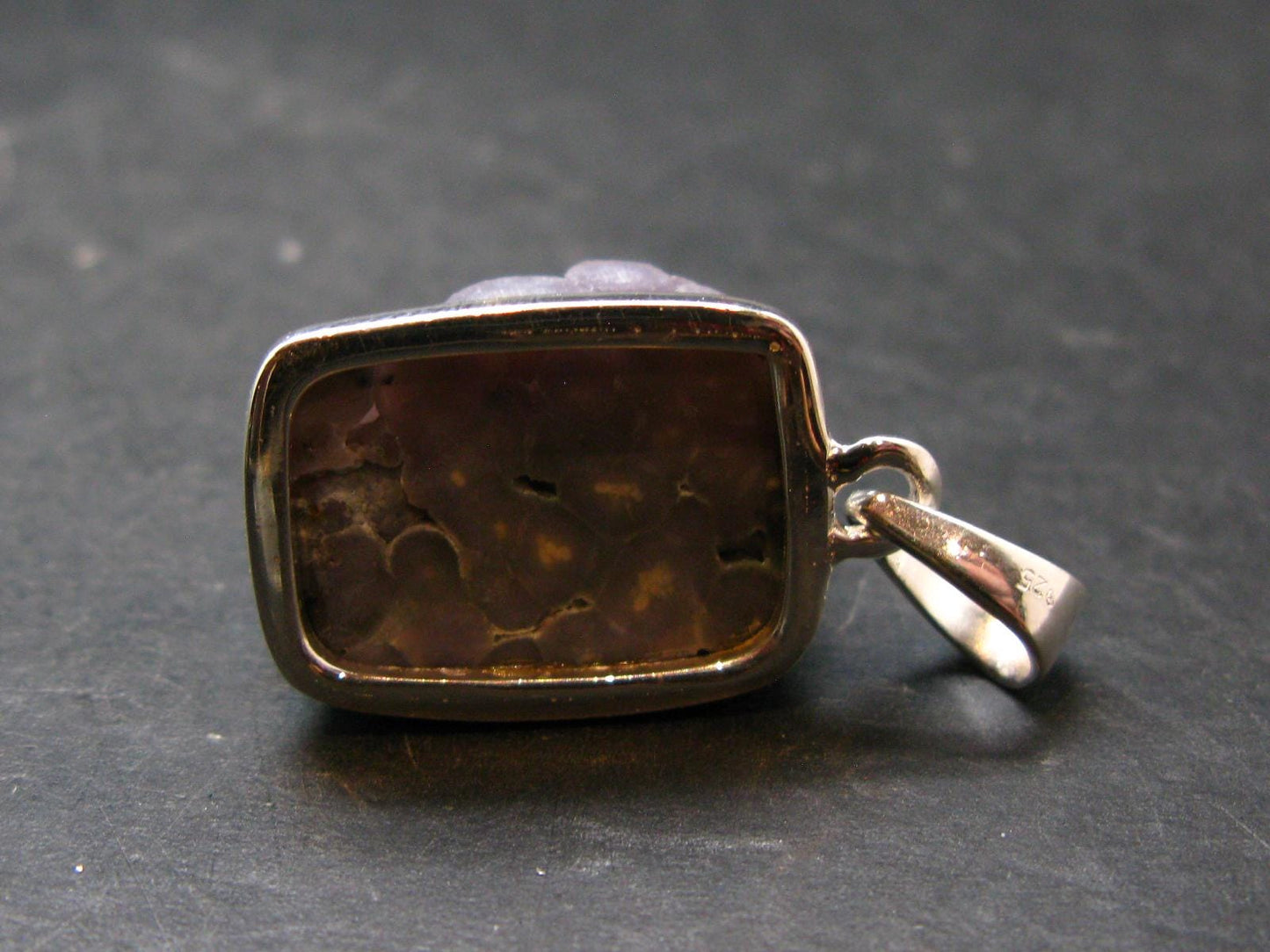 Purple Grape Agate Cluster Silver Pendant From Indonesia - 1.4" - 9.25 Grams