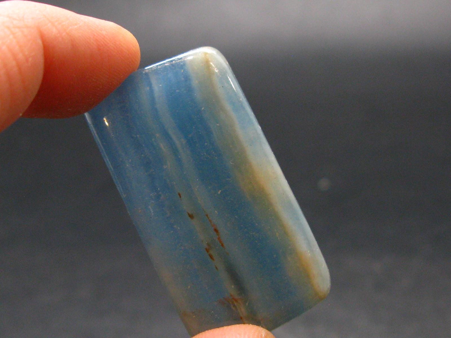 Nice Lemurian Aquatine Blue Calcite Tumbled From Argentina - 1.5" - 10.62 Grams